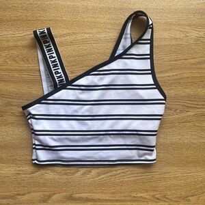 PINK Victoria's Secret Ultimate Tank Cropped Black White Small